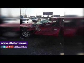 صدى البلد | صادم بين 4 سيارات يصيب كوبري أكتوبر بالشلل