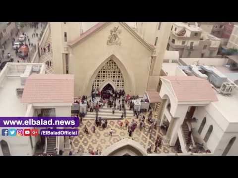 صدى البلد | تجمهر الآلاف أمام كنيسة مارجرجس بطنطا عقب تفجيرها