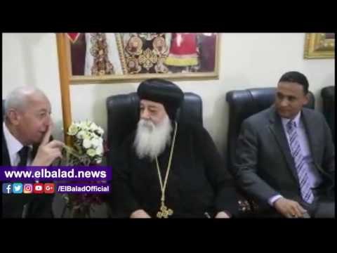 صدى البلد |محافظ أسوان يقدم التعازى للأقباط بالكنائس
