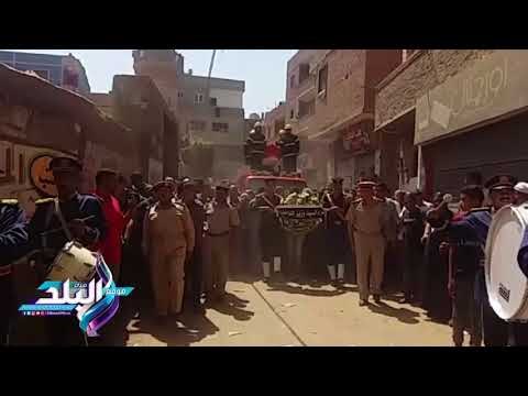 صدى البلد | أهالى مشتهر بطوخ يودعون شهيد العريش فى جنازة عسكرية وشعبية