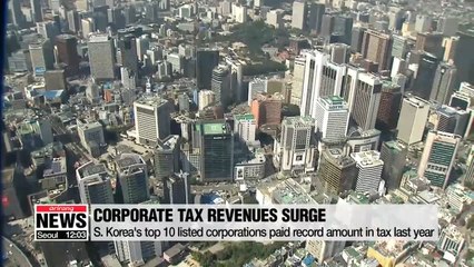 S. Korea's top 10 listed corporations paid record amount in tax last year