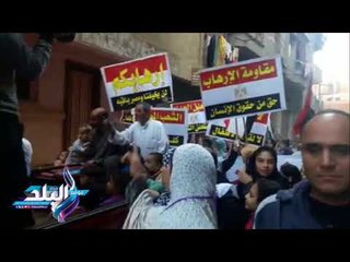 صدى البلد | مسيرة حاشدة بقرية منية سندوب بالمنصورة للتنديد بالإرهاب
