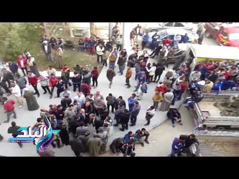 صدى البلد | تجمهر أهالي المتوفين في حادث بني سويف حول المشرحة