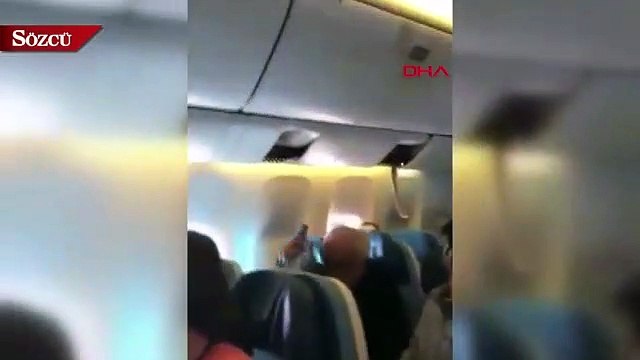 New York'a giden THY uçağı türbülansa girdi! Uçağın içinden görüntüler