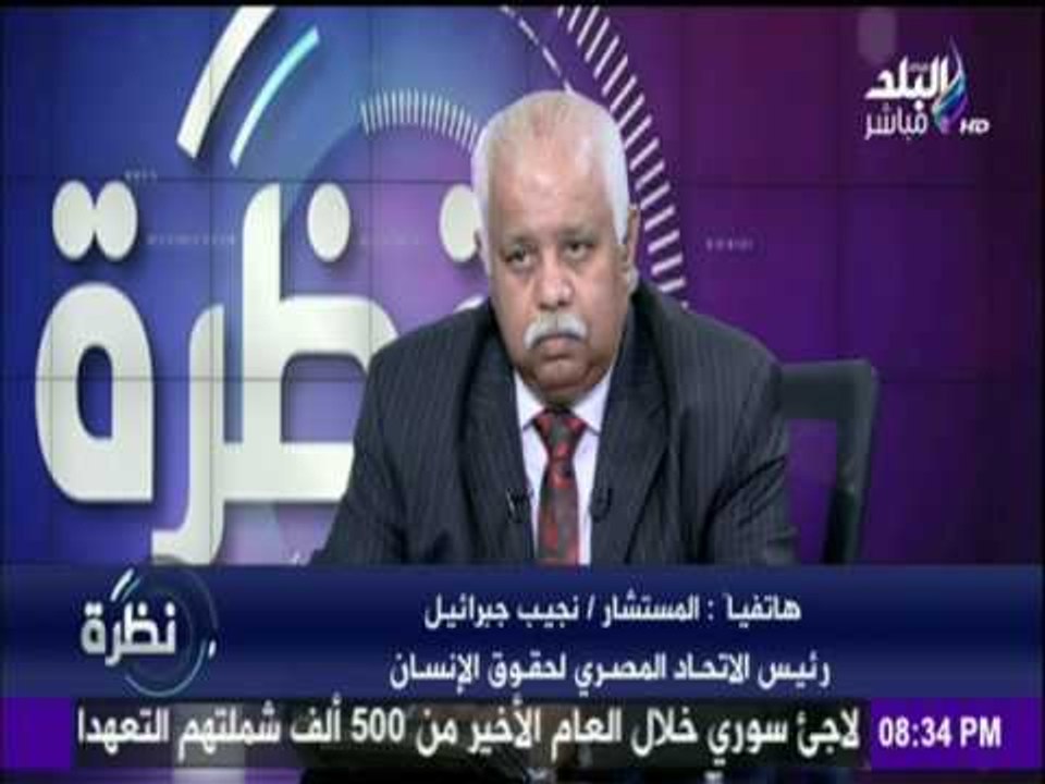 نظرة - رئيس الاتحاد المصري لحقوق الأنسان : الداعون للتظاهر من "أقباط المهجر"لا يزيدون عن 3 أفراد