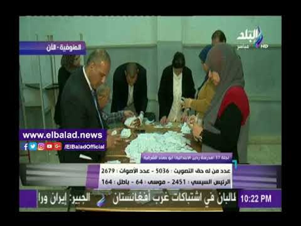 صدى البلد |مؤشرات أولية.. «السيسي» 2451 صوت.. و«موسى» 64 صوت فى لجنة بردين بالشرقية