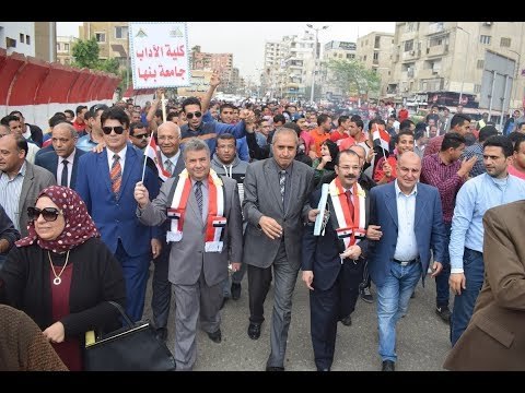 صدى البلد | القاضي في مسيره حاشده لطلاب جامعه بنها .. اليوم شباب مصر جدير بحمل أمانة مستقبل الوطن