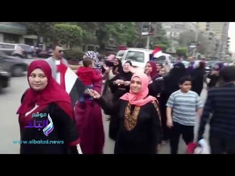 صدى البلد | انتخابات مصر2018.. مسيرة في حب السيسي ترقص على أنغام بشرة خير بالدقي