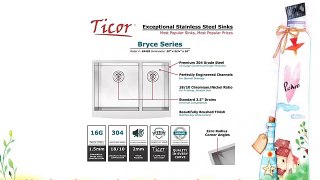 30 Ticor S4409 Bryce Series Curved Apron Front Farmhouse Undermount 16Gauge Stainless