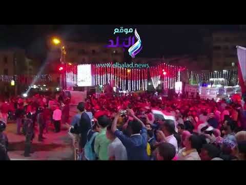 صدى البلد | المئات يحتفلون بفوز السيسى فى ميادين الفيوم