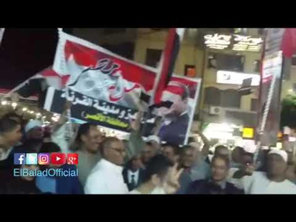 صدى البلد | الاقصر تحتفل بفوز السبسي بالالعاب النارية