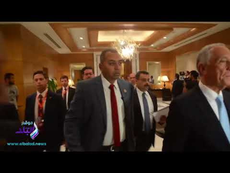 صدى البلد | أبوالعينين ورموز مجتمع الأعمال يستقبلون الرئيس البرتغالي