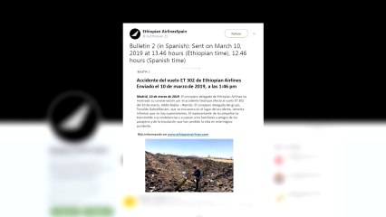 Ethiopian Airlines comunica que no hay supervivientes tras estrellarse uno de sus aviones