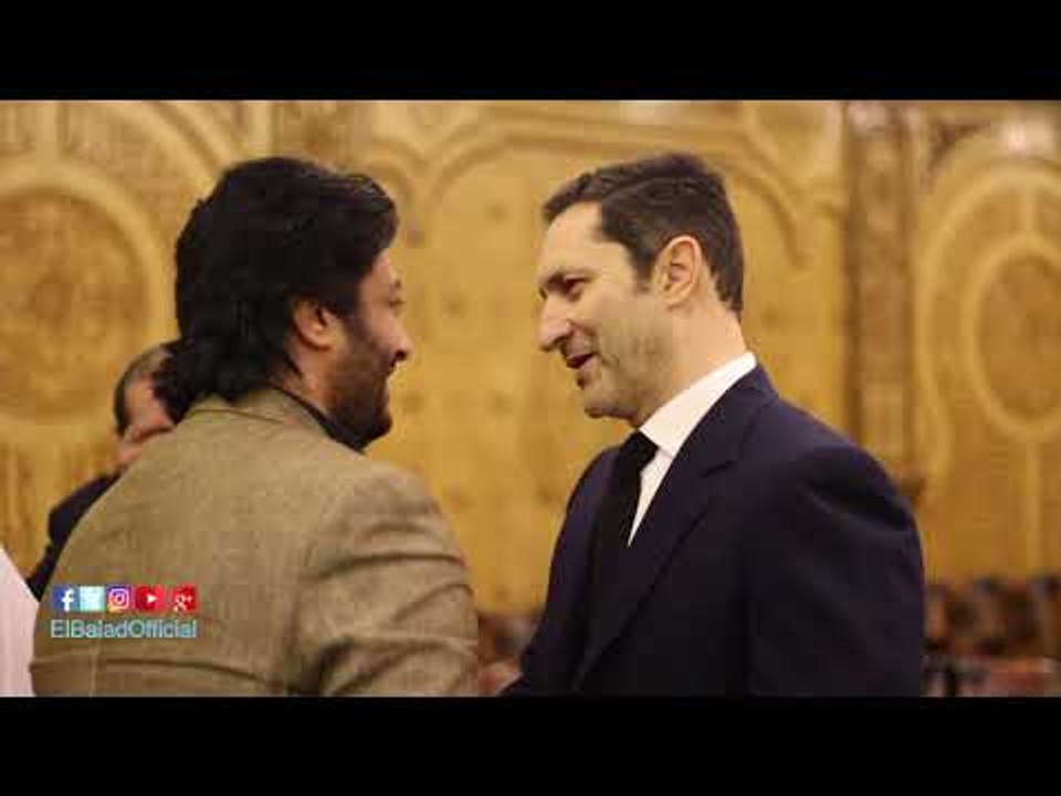 صدى البلد | علاء مبارك في عزاء والدة تامر عبد المنعم