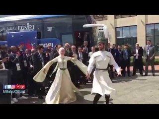 صدى البلد | فرق فلكورية فى استقبال منتخب مصر بروسيا