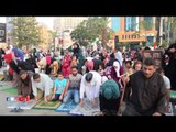 صدى البلد | النساء تصلى صلاة عيد الفطر بجوار الرجال بساحة مصطفى محمود