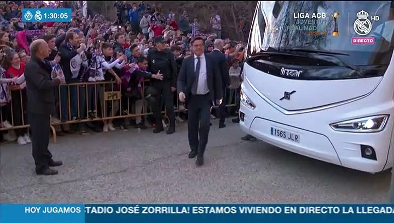 Sergio Ramos, durante la llegada del Real Madrid al José Zorrilla