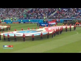 صدى البلد | لحظة دخول منتخبي مصر و السعودية ملعب المباراة