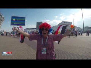 صدى البلد | جماهير روسية تؤازر منتخب مصر خارج ملعب المباراة