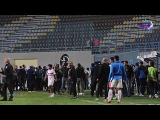 صدى البلد | قوات الامن تقتحم مباراة الزمالك والداخليه بعد إصابه علاء عبدالعال