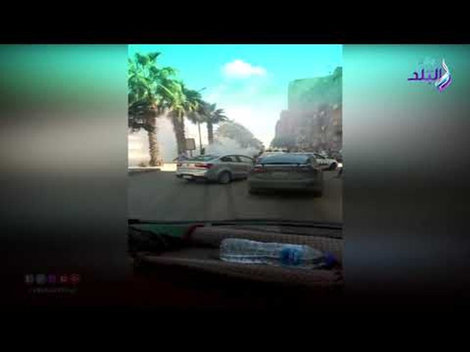صدي البلد | احتراق سيارة بشارع فيصل الرئيسي