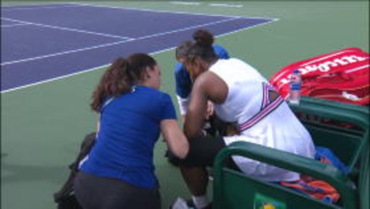 TENNIS: WTA Indian Wells: Muguruza bt S. Williams (6-3 1-0 ret)