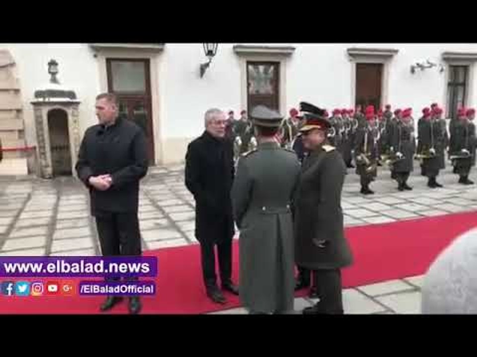 صدى البلد | المصريون يهتفون تحيا مصر من أمام القصر الرئاسي بالنمسا