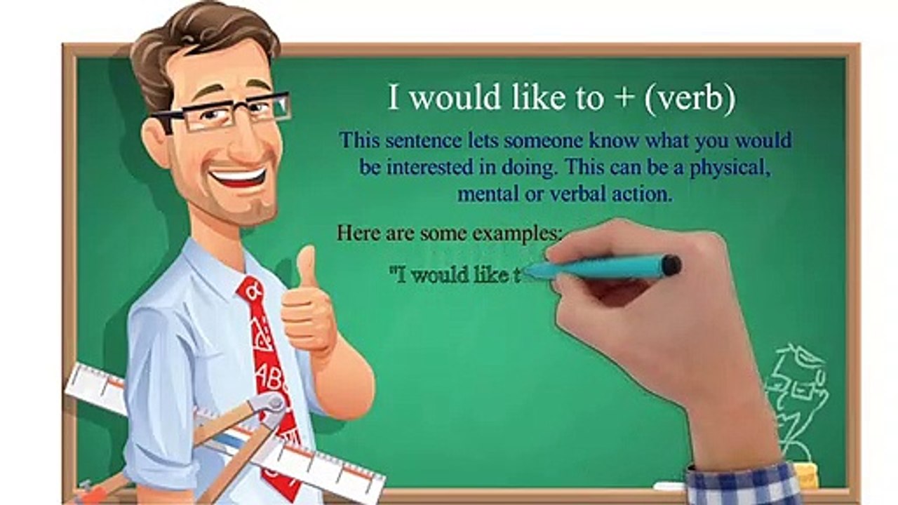 Learn English Everyday  ( I would like to + verb ) - learn English Basics