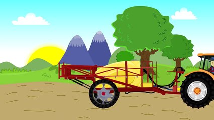 Скачать видео: Agricultural machinery | Cartoon for kids | civil engineering | Cartoons for children - Tractors