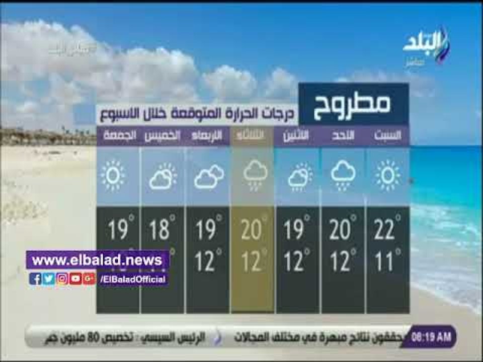 صدى البلد | تعرف على درجات الحرارة المتوقعة خلال الأسبوع بالقاهرة والمحافظات