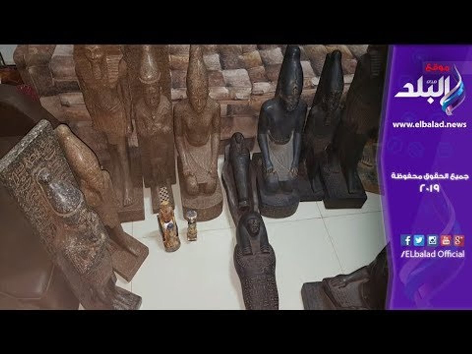 صدى البلد | تماثيل وتابوت .. حكاية ضبط 21 قطعة...