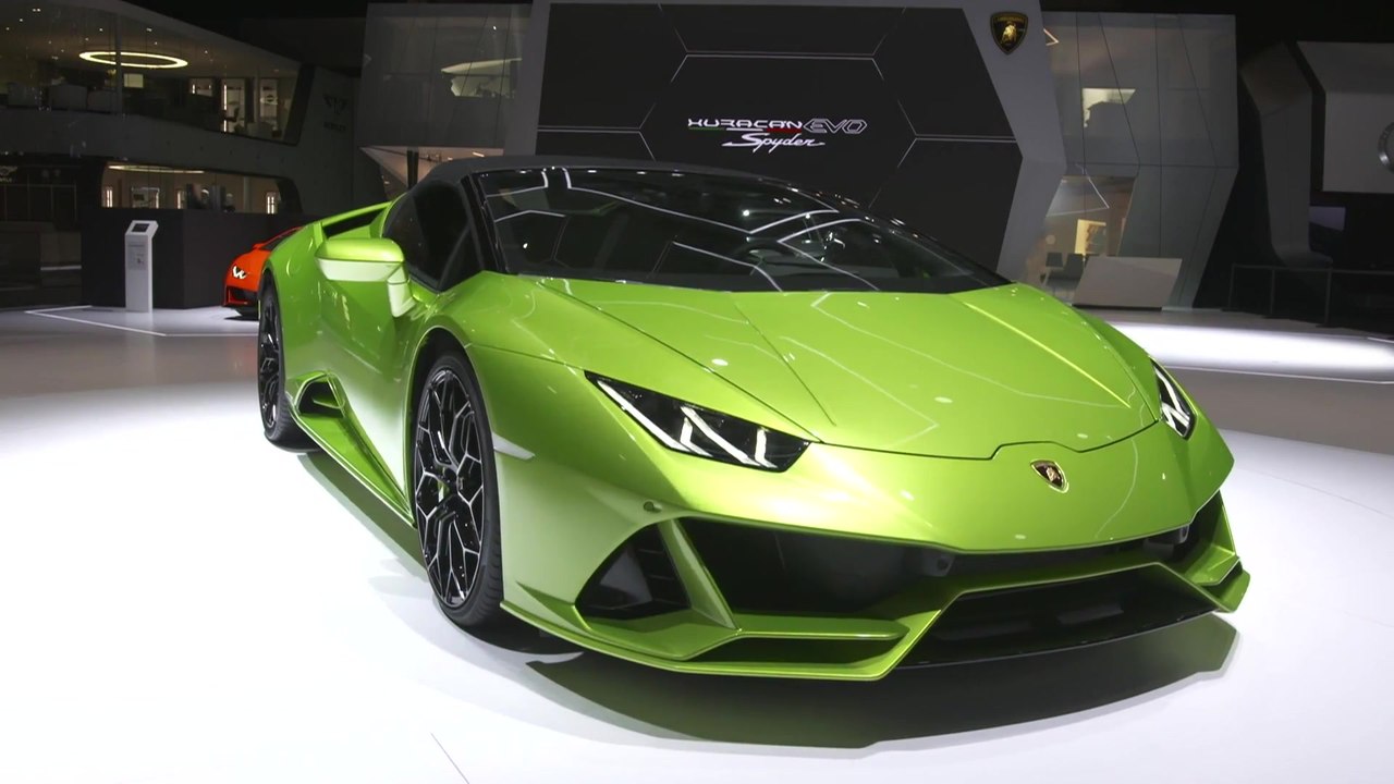 Automobili Lamborghini stellt auf dem Genfer Autosalon 2019 den Huracán EVO Spyder vor - atemberaubende Leistung und Präsenz