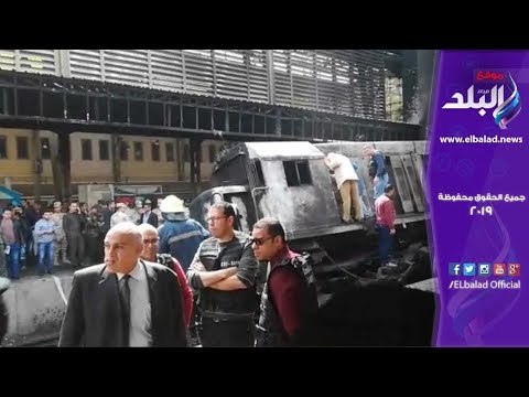 صدي البلد | إزالة اثار حادث قطار محطة مصر