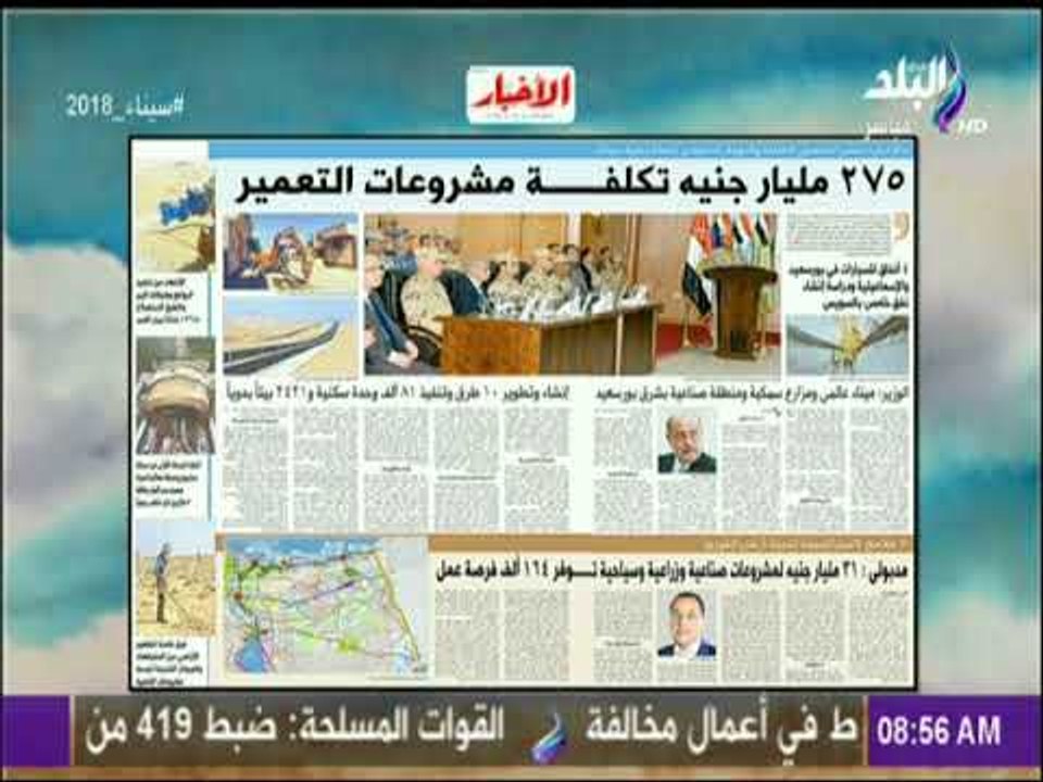 صباح البلد - 275 مليار جنيه تكلفـــــــة مشروعا...