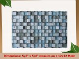 10 Sq Ft  Bliss Spa Stone and Glass 58 x 58 Square Mosaic Tiles  bathroom walls