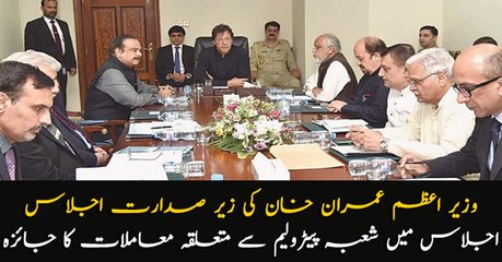 PM Imran Khan chaired a meeting and reviewed progress on petroleum