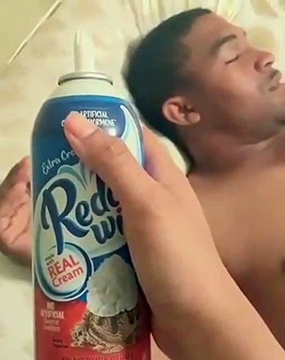 This guy got completely naughty while he slept. Too funny