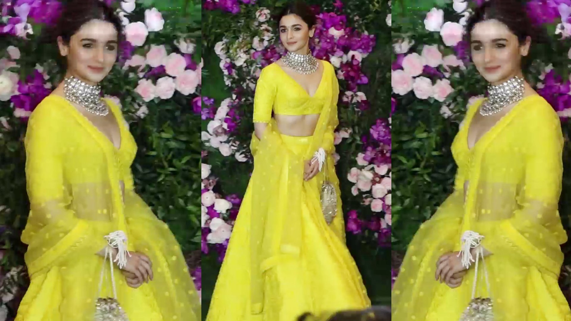 alia in yellow lehenga