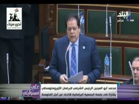 على مسئوليتى - محمد أبو العينين يشارك في جلسة الجمعية البرلمانية للاتحاد« من أجل المتوسط»