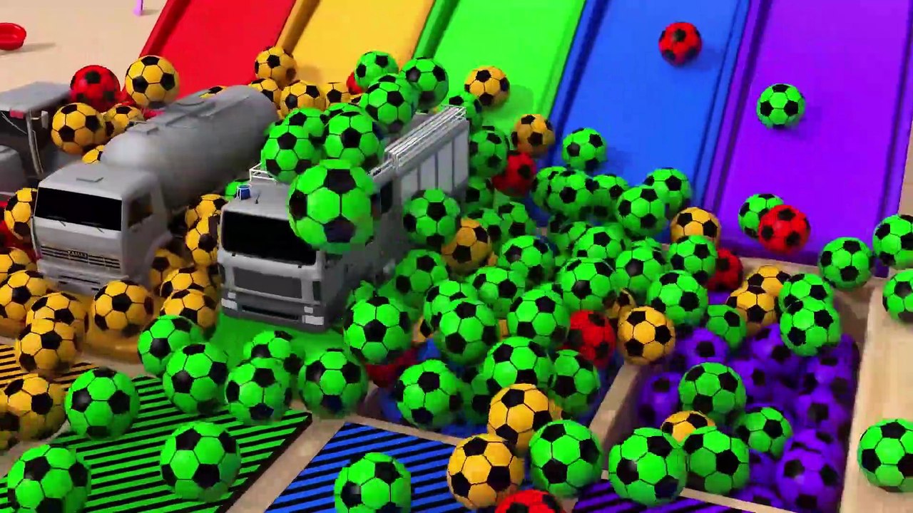 Learn Colors with Street Vehicle and Invisible Magic Water Slide Pretend Play for Kids