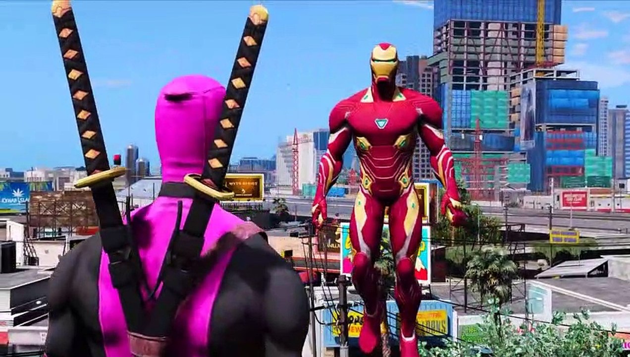 PINK DEADPOOL VS IRON MAN MARK 50