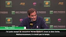 Indian Wells - La sortie ambiguë de Federer sur Djokovic