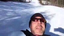 Dog Chases His Human Sledding Down Ski Hill
