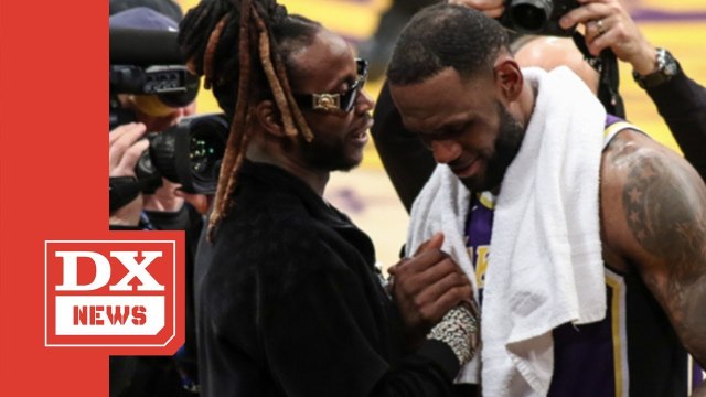 2 Chainz Gives LeBron James His Chain After He Passes Michael Jordan On NBA's All-Time Scoring List