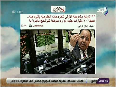 صباح البلد - وزير المالية : 23 شركة بالمرحلة الأولى للطروحات الحكومية بالبورصة