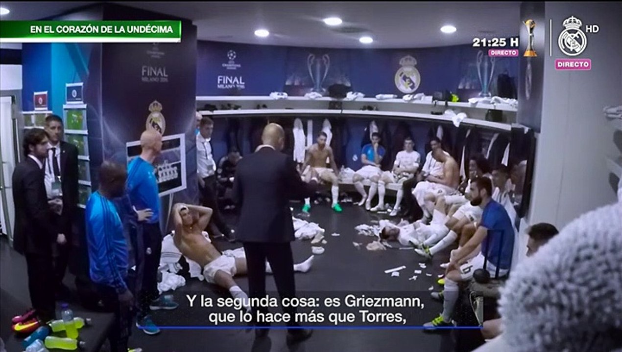 La charla de Zidane a los jugadores del Real Madrid en la final de la Champions 2016