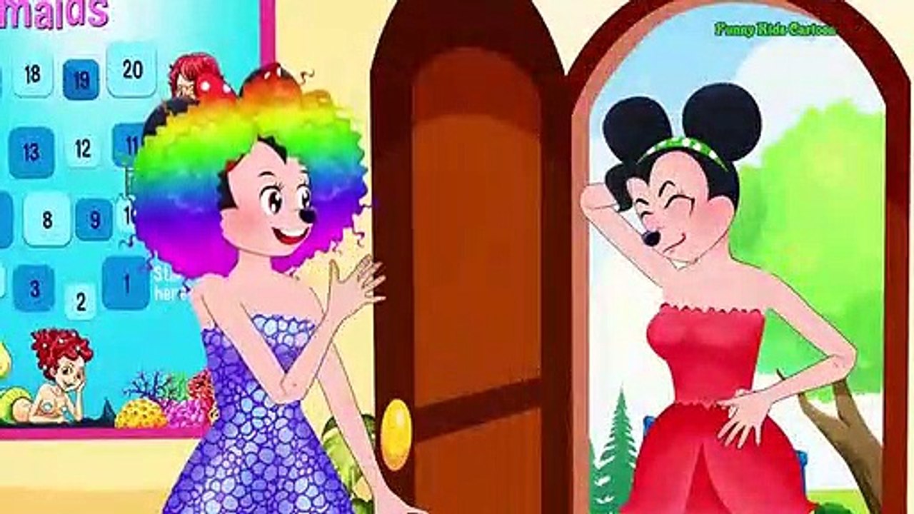 Mickey Mouse bébé et Minnie Mouse bébé apprenant la couleur à travers les plats! Rhymes Nursery Rhym