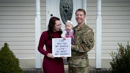 Sergeant Meets His Baby Girl For The First Time