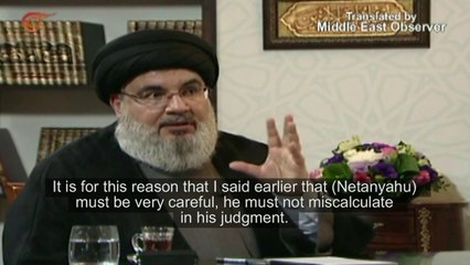 Nasrallah to Israeli PM: ‘Any more Syria strikes could trigger major war’ – English Subs