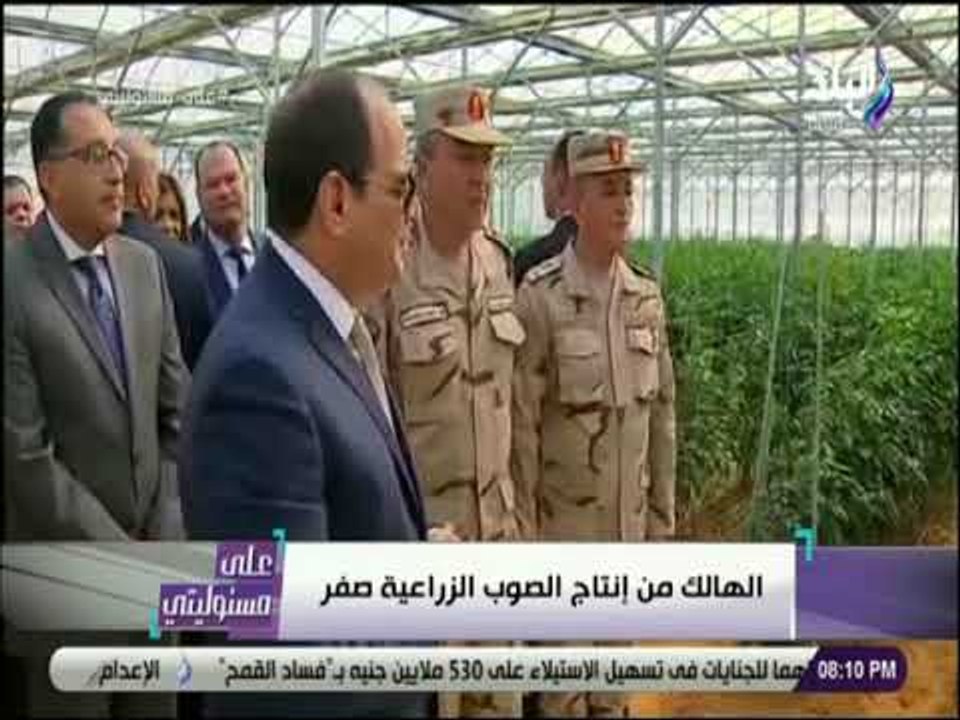 على مسئوليتي - أحمد موسى : «المرحلة الاولى من الصوب الزراعية توفر 75 ألف فرصة عمل»